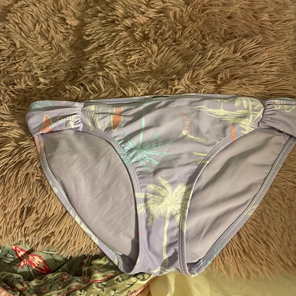 Aerie purple palm tree bikini bottom size XL